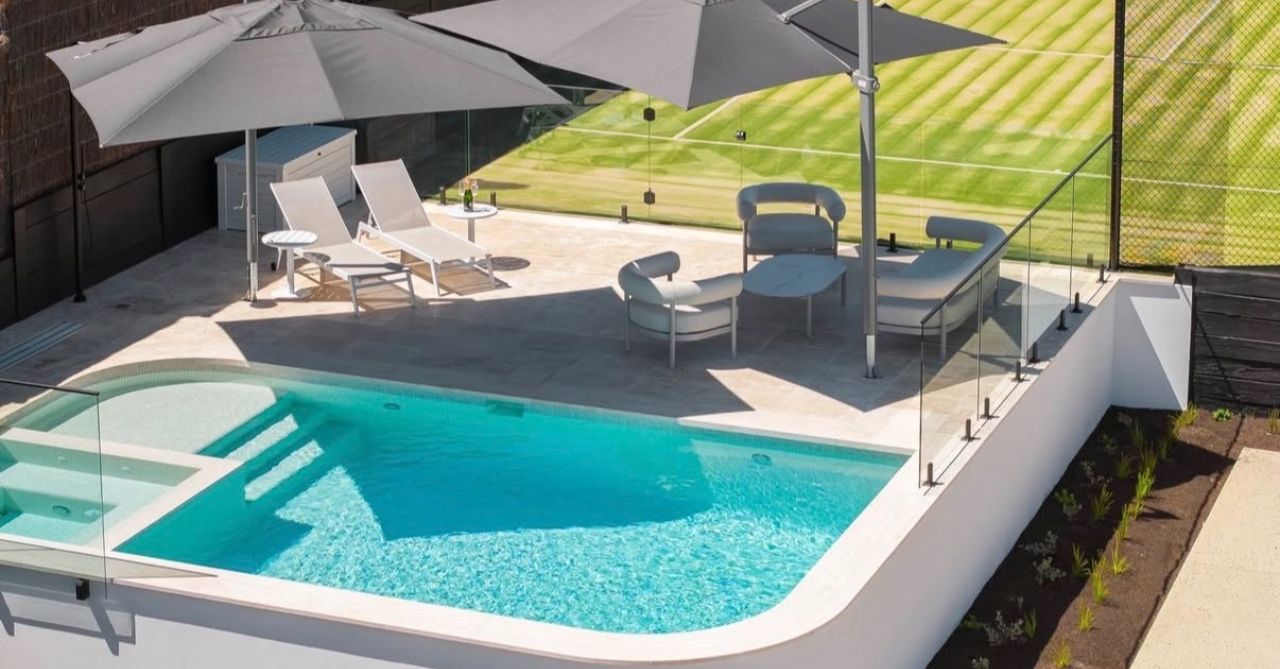 natural stone pool surround