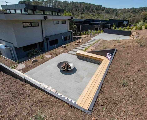 firepit and seating area for guests